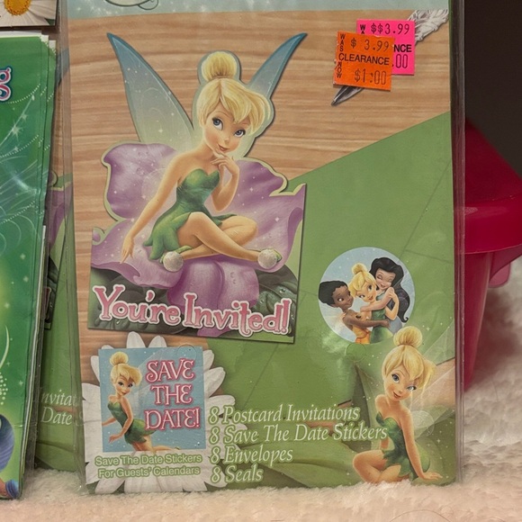 Tinker Bell Disney Fairy Invitation and loot bag party Set - Picture 3 of 4